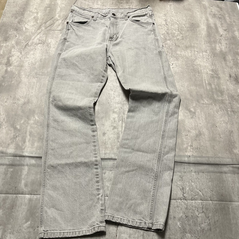 Wrangler Retro Men's Wrangler Retro Slim Boot Jeans, Gray Button, Logo 32x32